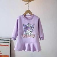 ราคา Girls' Sweatshirt Dress Spring and Autumn Regular Dress Kuromi Purple Princess Dress Children's Kuromi (1733566896256091200)