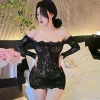 ราคา Lingerie Internet Celebrity Dress Purple Long Sleeve Sexy Lingerie Bodycon Dress Pure Desire Style for Women (1733318941682861160)