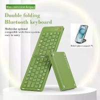 ราคา Double Folding Keyboard Mini Wireless Keyboard Foldable Dual Bluetooth Keyboard with Touchpad for Windows Android IOS iPad Phone (1733198751065015646)