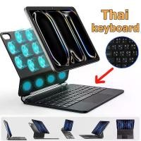ราคา [Thai keyboard] Wireless Bluetooth Keyboard Case with Backlight Keyboard for iPad Air6 Air7 Air5 Air4 Gen10 Gen11 Pro11 Pro13 Pro12.9 iPad Bluetooth Keyboard Case (1733789432500945981)