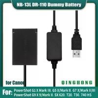 ราคา 5V USB ถึง NB-13L NB13L แบตเตอรี่ปลอม DR-110 DC ข้อต่อ & สายชาร์จพลังงานสำหรับ Canon PowerShot G1X Mark III G5X Mark II G7X Mark II III กล้อง (1730914769230596761)