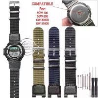 ราคา สายไนลอน รุ่น SGW100 สำหรับ Casio รุ่น SGW 100, PAS 400B, GW 3000B, PAW 1300 และรุ่น Twin Sensor สายนาฬิกาหนังสำหรับเปลี่ยน/ใช้แทน เหมาะสำหรับผู้ชายและกีฬา (1734405970861917775)