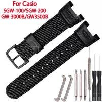 ราคา สายนาฬิกาสปอร์ตสำหรับผู้ชาย เหมาะสำหรับ Casio SGW-100 เซ็นเซอร์คู่ GW-3500B PAS-400B PAW-1300 ทำจากไนลอนและหนัง สร้อยข้อมือสายสำรอง เหมาะสำหรับกีฬา (1732974371491579659)