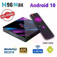 ราคา Certified productsH96 Max Smart TV กล่อง Android 10 RK3318 4GB 64GB USB3.0 1080P H.265 Google Voice Assitant TVbox (1731415181579486888)