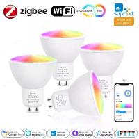 ราคา [COD] Ewelink GU10 Zigbee LED Bulbs WiFi Smart LED Lamp RGB CW WW Ewelink App Control Led Light Bulb Works With Alexa Google Yandex (1733351582308271358)