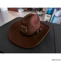 ราคา หมวกคาวบอย หมวกนายอำเภอสีน้ำตาลพร้อมตรา POLICE วัสดุผ้าสักหลาด ไซส์Mวัดรอบหมวก 57-58 เซ็นติเมตร ปีกหมวก 9 เซ็นติเมตร สินค้าแนะนำ (1733842498638808661)