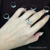 ราคา แหวนเพชรชู 2 กะรัต ~ เพชรสังเคราะห์ เหลี่ยม(H&A) นำเข้าเพชรเอง โรงงานทำเพชรแท้กว่า30ปี (1733932227369665810)