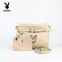 ราคา Playboy รุ่น Zia Bucket Bag กระเป๋าสะพายข้างผู้หญิง รหัส ST-B253PB631 ดีไซน์ทรงถังหนังนิ่ม มี 2 สี (1732925497895585093)