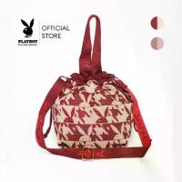 ราคา PLAYBOY รุ่น Mini Knitzy Bucket Bag(O) กระเป๋าสะพายข้างไหมพรมผู้หญิง รหัส ST-BS254PB145 ดีไซน์ทรงขนมจีบ รูดขยายออกได้ ไหมพรมถักลายโลโก้ชิโนริ มี 2 สี Cherry Popcorn และ Dusty Bunny (173293284435719079