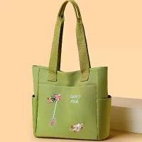 ราคา Embroidered Handbags, Women's Bags, Large Capacity, Stylish Shoulder Bags, Lightweight Bucket Bags, Mother's Bags, Women's Handbags, Women's Tote Bags, Shoulder Bags, Fashion, New in 2025 Tote Bags (1