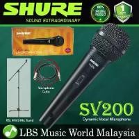 ราคา Shure SV200 Dynamic Vocal Microphone with XLR to QTR 6.3mm Cable and Microphone Stand (SV 200) (1733950415764489817)