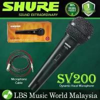 ราคา Shure SV200 Dynamic Vocal Microphone with XLR to 6.3mm Inch Microphone Cable (SV 200) (1733950415428421209)