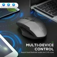 ราคา เมาส์บลูทูธ 5.0 และ 4.0 โหมด 3 โหมด ชาร์จใหม่ได้ 2.4g พร้อม 6 ปุ่ม เมาส์ไร้สาย เหมาะสำหรับแล็ปท็อป พีซี แท็บเล็ต และโทรศัพท์ (1731434443568481634)