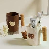 ราคา แก้วบ้วนปากคู่ ความจุขนาดใหญ่ สำหรับนักเรียน หอพัก แปรงสีฟัน ถ้วยน้ำยาบ้วนปาก พกพาสะดวก ใช้ในบ้าน น่ารัก ห้องน้ำ (1733416831610095089)