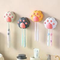ราคา ที่วางแปรงสีฟันรูปเท้าแมวแบบติดผนัง สำหรับใช้ในบ้าน ที่เก็บขวดน้ำยาบ้วนปาก แปรงสีฟัน และอุปกรณ์ทำความสะอาดฟันพลาสติก โดยไม่ต้องเจาะผนัง (1734362299666630540)