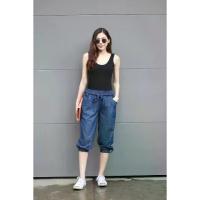 ราคา ผ้ายีนส์ เอวสูง jeans กางเกง ยีนส์ กางเกงขา 4 ส่วนแต่งปลายขาจั๊มผ้ายีนส์ฟอก กางเกง4ส่วนหญิงผ้ายีนส์ฟอก กางเกงขาจั๊ม4ส่วน กางเกงยีนส์ฟอกขาจั๊ม 4 ส่วนผู้หญิง กางเกงขาจ้ำญ ผ้ายีนส์ (1734376922345080772)