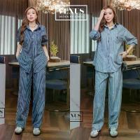ราคา Jeans Stripe PoLo Long Sleeve Top&Long Pant Set (1734273128460945400)
