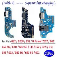 ราคา พอร์ตชาร์จ USB Micro, บอร์ดขั้วต่อแท่นชาร์จ, เหมาะสำหรับ Moto G42, G62, G71S, E32, G82 5G, G200, G Power 2022, การชาร์จอย่างรวดเร็ว, 20 ชิ้น (1729983110666225724)