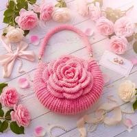 ราคา (เลือกสีได้)Rosy Petal Crochet Bag กระเป๋าโครเชต์ดอกกุหลาบ กระเป๋าถืองานแฮนด์เมด คุณภาพดีสวยแนะนำ ขายร้อน (1733669831570261837)