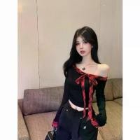 ราคา เสื้อยืด แขนยาว เปิดไหล่ สำหรับผู้หญิง มาใหม่ ฤดูใบไม้ผลิและฤดูใบไม้ร่วง เสื้อฐาน เสื้อสั้น เปิดไหล่ ไหล่เดียว (1732569425152607743)