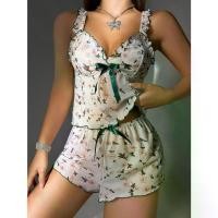 ราคา ชุดนอนสตรี ชุดนอนเซ็กซี่ คอวี ลายดอกไม้ เสื้อสายเดี่ยวลูกไม้ กางเกงขาสั้น กางเกงขาสั้น ชุดนอนใส่ในบ้าน (1729934451102813089)