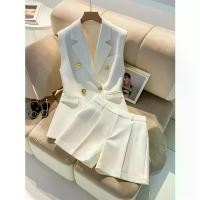 ราคา ชุดสูทมืออาชีพขนาดเล็ก สง่างาม ชุดสูทผู้หญิงระดับสูง เสื้อกั๊กสีขาว กางเกงขาสั้น ชุดสองชิ้น ฤดูร้อน (1734382810010387633)