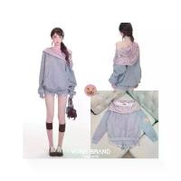 ราคา M11 งานป้าย Vora Set ชุดเซ็ทเสื้อวอร์มปาดไหล่ทรงOversize+กางเกงขาสั้น สำหรับผู้หญิง เสื้อผ้าแฟชั่นผู้หญิง ไซส์ S-L (1734266940390737214)