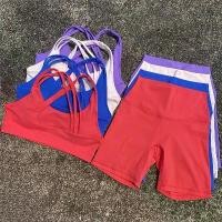 ราคา ชุดออกกำลังกายโยคะ กางเกงขาสั้น ชุดกีฬาสำหรับผู้หญิง เสื้อชั้นในกีฬา 2 ชิ้น กางเกงขาสั้นเอวสูง ชุดวิ่ง (1733896303858452320)