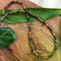 ราคา สไตล์อินเทรนด์ สร้อยคอ 100% หิน "ตาเสือ (สองสี แดง เหลือง) ขนาด 4 มม. หินนำโชค หินมงคล หินธรรมชาติ ตาเสือ แฟชั่น (1734316191278466166)