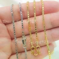 ราคา ค30 สร้อยคอ Box chain 2mm. เงินแท้ 92.5% Italy ชุบทอง18k/ ทองคำขาว (1731810150426117130)