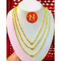 ราคา [เก็บเงินปลายทาง] สร้อยคอ ลายโซ่แบน น้ำหนัก 2 สลึง,น้ำหนัก 1 ,2 บาท งานสวยจริง% ทองหุ้ม ทองชุบ #นพคุณห้างทอง# (1734227078715967348)