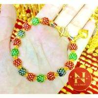 ราคา สร้อยข้อมือ เม็ดสัปปะรดลายสุโทัยลงยา น้ำหนัก 3 บาท งานสวยจริง%ทองหุ้ม ทองชุบ#นพคุณห้างทอง# (1734367192303109563)