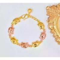 ราคา สร้อยข้อมือ สร้อยข้อมือชุบทองแท้ 100% เศษทองคำแท้ สร้อยหุ้มทอง ชุบทอง 24K (ไม่ลอก ไม่ดำ) (1734241655116761054)