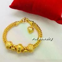 ราคา สร้อยข้อมือ ลายเบนซ์โอ่ง3โอ่งคั่นมีนาห้อยหัวใจ นน.2฿ หญิง (1729737794021264357)
