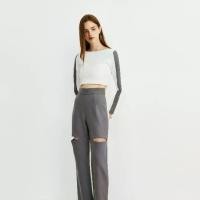 ราคา High Waist Straight Leg Pants กางเกงขายาวเอวสูงสีเทา (1734411140392191281)
