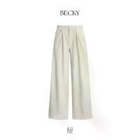 ราคา SEOUL STUDIO BECKY PANTS กางเกงขายาวสีครีม (1734322975928779830)