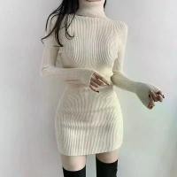 ราคา Fanan 2024 New Turtleneck Dress Lady Sexy Slim Streetwear Bodycon Mini Dress Women Thick Basic Bottoming Dress Women (1733168714265757136)