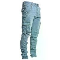ราคา แฟชั่นStreetwear Rippedกางเกงยีนส์Skinnyผู้ชายด้านข้างหลายกระเป๋าDenimกางเกงSlim Fit Pantalones Hombreนุ่มยืดหยุ่นJoggers (1733097346680325275)