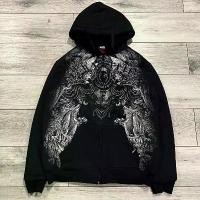 ราคา TAP OUT Ecko Vintage Y2K Streetwear Zip Up Hoodie ผู้ชายผู้หญิงขนาดใหญ่ Skull พิมพ์ Hip Hop Casual Pullover เสื้อกันหนาว Unisex (1733914224901129375)
