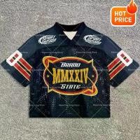 ราคา Y2K Vคอหลวมเสื้อฟุตบอลเสื้อยืดUnisexอเมริกันStreetwearสไตล์Splicedแขนสั้นBreathableแฟชั่นฤดูร้อนTop (1733914163023348895)