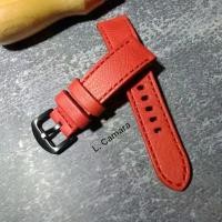 ราคา COD สายนาฬิกาหนังแท้ (Watch Straps) หนังวัวฟอกฝาดอิตาลี หนังสีแดง ด้ายสีแดง **แถม!! สปริงบาร์ 1 คู่ (Made in Thailand) (1734394051843360329)