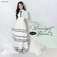 ราคา FLAT2112 : MOONLIGHT BLOOM MAXI DRESS เดรสสีขาวสไตล์หวานสุภาพ เดรสสีขาว เดรสลูกคุณ เดรสผูกโบว์ เดรสคอปก (FF1401) (1734199929085068857)