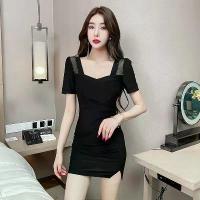 ราคา Nightclub Sexy Strap Dress for Women 2024 New Backless Low-Cut Bodycon Mini Dress Foot Bath Technician Workwear (1733583139927852762)