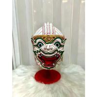 ราคา ♫หัวโขน หนุมาน งานกำมะลอ ขนาดสวมหัว โครงกระดาษ แข็งแรง วาดลวดลายสวยงาม พร้อมฐานไม้อัดสีแดงฟรี ของตกแต่งบ้าน khon mask♞ (1733677978548929563)