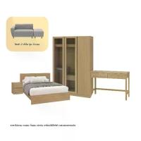 ราคา Koncept Furniture ชุดห้องนอนขนาด 5 ฟุต Timbur & ตู้เสื้อผ้า 134 ซม. & โซฟา 2 ที่นั่ง Cross สีไม้อ่อน (1731763935883331834)