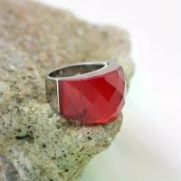 ราคา Simple and Creative Titanium 316L Stainless Steel Ring for Men and Couples, European and American Fashion Men's Ring for Leisure with Multi-Colored Synthetic Gemstonestones 316L Stainless Steel (17332