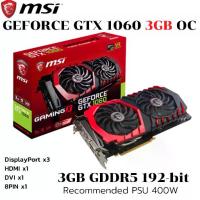 ราคา การ์ดแสดงผล MSI GTX 1060 3GB GAMING-X- 192 BIT (1733127292877767770)