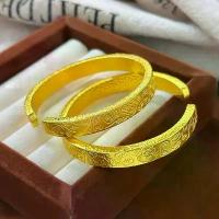 ราคา Same style gold bracelet Antique carved sand gold, wide surface, lion awakens. auspicious bracelet vintage jewelry (1734135243673077171)