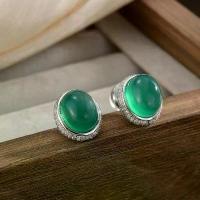 ราคา New Chinese style earrings, elegant, versatile, natural chalcedony earrings. Lightly elegant earrings Vintage style for women (1733509754150618796)