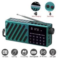 ราคา เครื่องรับวิทยุ FM แบบพกพาชาร์จพลังงานแสงอาทิตย์วิทยุพ็อกเก็ตลําโพงไร้สาย Bluetooth พร้อม USB TF Card Player วิทยุ FM แบบชาร์จไฟได้ [COD] (1733840373013579097)